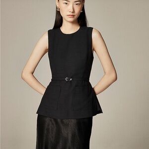 Jcrew Sleeveless belted top in viscose canvas
